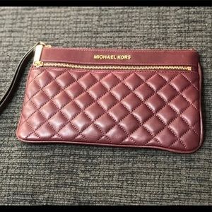 Burgundy Michael Kors Wristlet